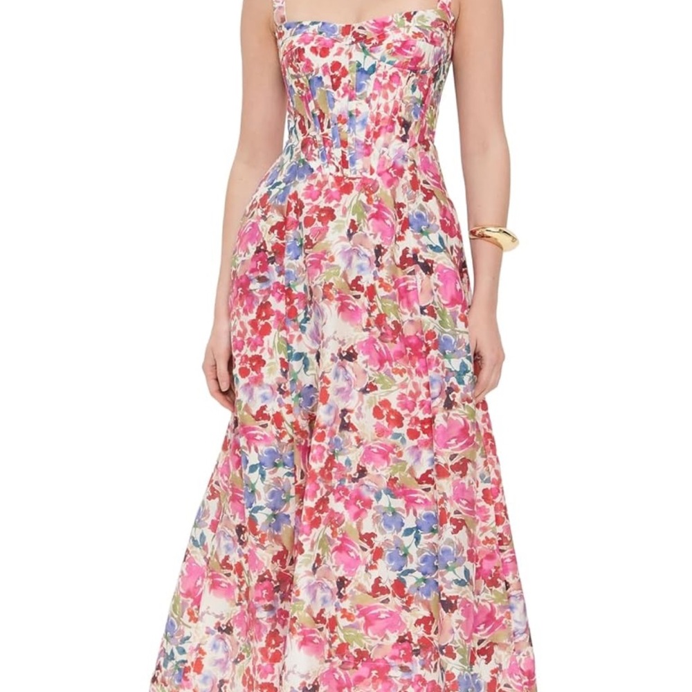 Bardot Pink Floral Midi Dress